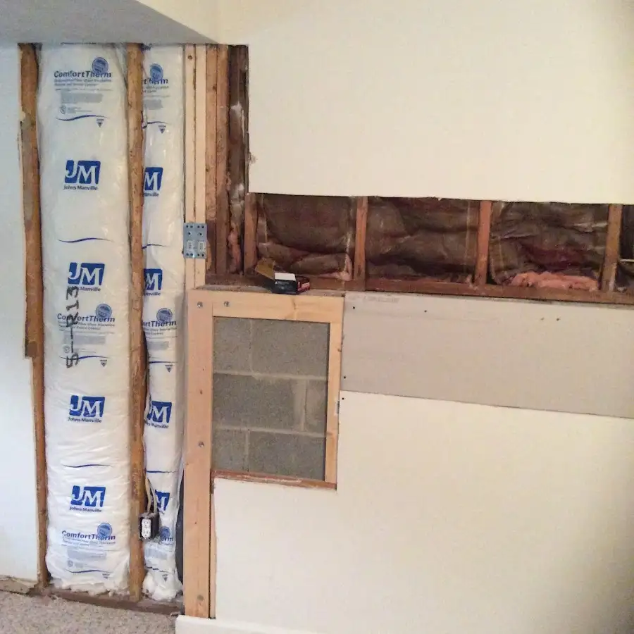Wall insulation replacement during Basement Flood Cleanup in Dumas